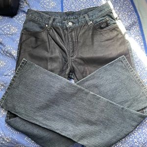 Harley Davidson Leather Front Jeans Size 12